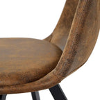 Lot de 4 chaises de salle à manger en daim avec pieds en métal noir