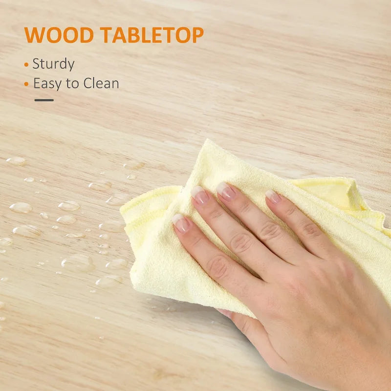 HOMCOM Chariot de cuisine, desserte à roulettes avec plateau en bois, étagère ouverte et tiroir de rangement pour salle à manger, cuisine