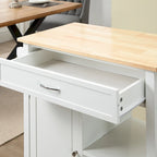 HOMCOM Chariot de cuisine, desserte à roulettes avec plateau en bois, étagère ouverte et tiroir de rangement pour salle à manger, cuisine