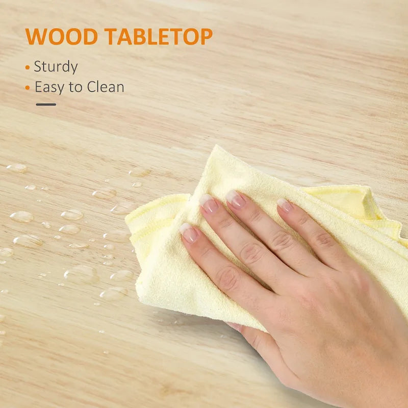 HOMCOM Chariot de cuisine, desserte à roulettes avec plateau en bois, étagère ouverte et tiroir de rangement pour salle à manger, cuisine