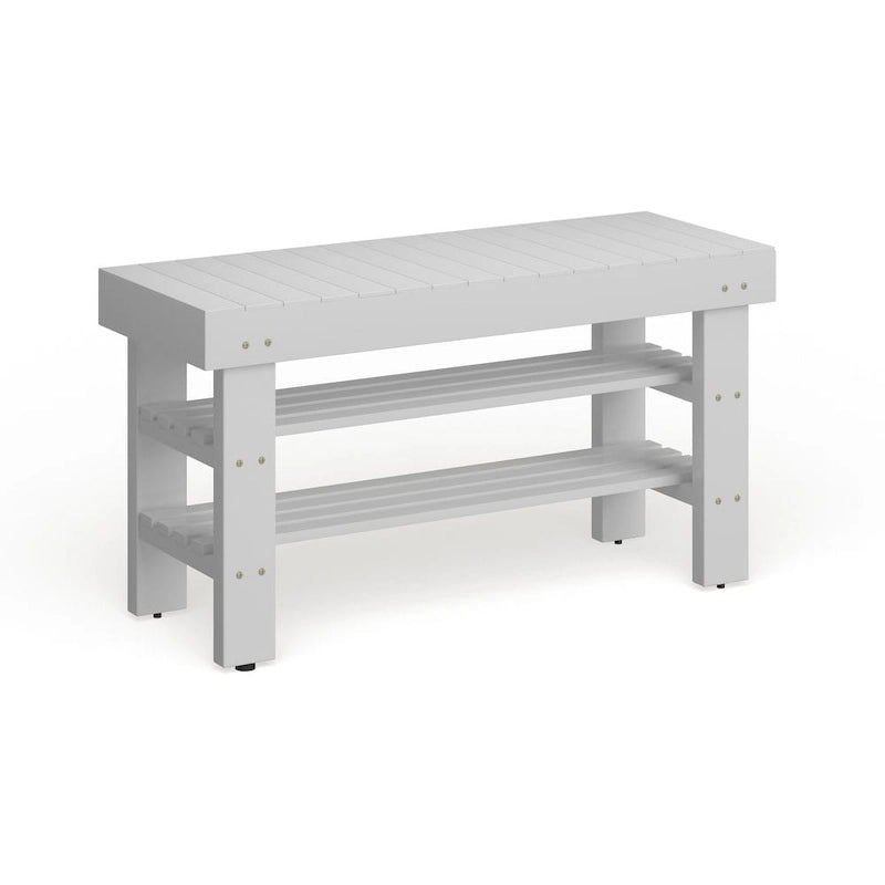 Le banc à chaussures en bois massif Waggoner The Gray Barn