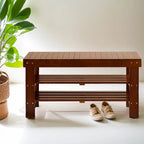 Le banc à chaussures en bois massif Waggoner The Gray Barn