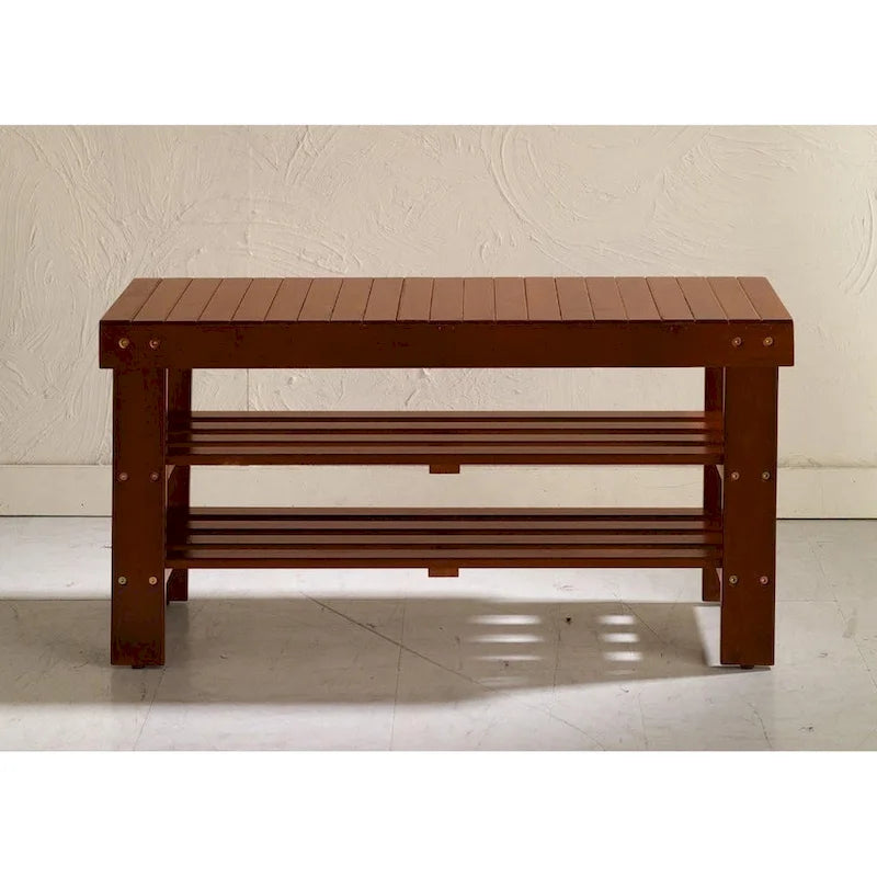 Le banc à chaussures en bois massif Waggoner The Gray Barn