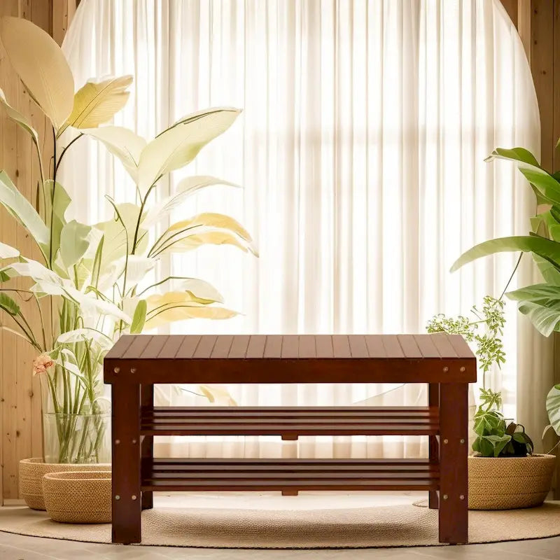 Le banc à chaussures en bois massif Waggoner The Gray Barn