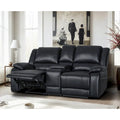 Causeuse inclinable manuelle en similicuir, style contemporain, largeur 72 po