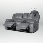 Causeuse inclinable manuelle en similicuir, style contemporain, largeur 72 po