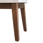 Banc capitonné pour bout de lit, banc d'entrée Beige/Noir/Marron Bois massif, cuir, tissu 112 cm