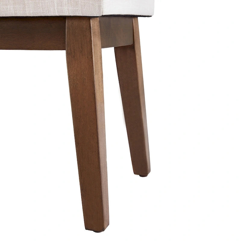 Banc capitonné pour bout de lit, banc d'entrée Beige/Noir/Marron Bois massif, cuir, tissu 112 cm
