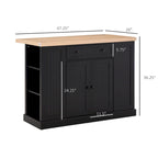 HOMCOM Isola da Cucina in Legno con Pannelli Scanalati, Piano d'Appoggio con Anta a Ribalta, Cassetto, Ripiani Aperti, Spazio Contenitivo