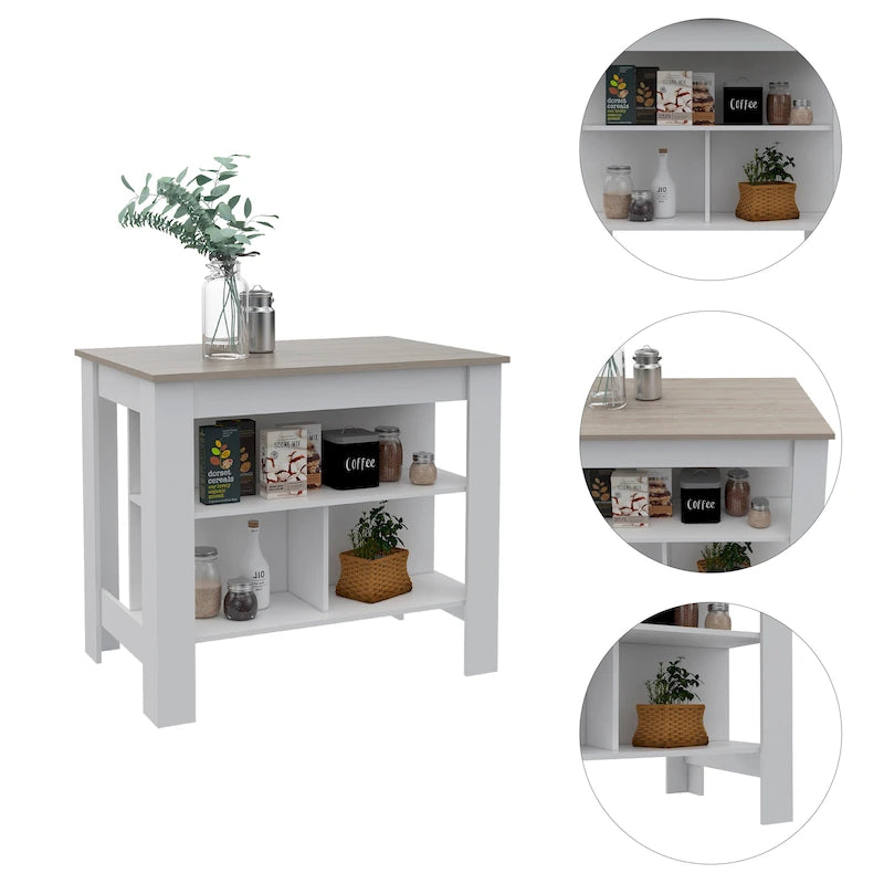 Isola da Cucina con Superficie Antibatterica FM Furniture Brooklyn