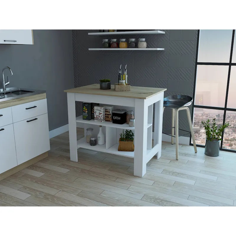 Isola da Cucina con Superficie Antibatterica FM Furniture Brooklyn