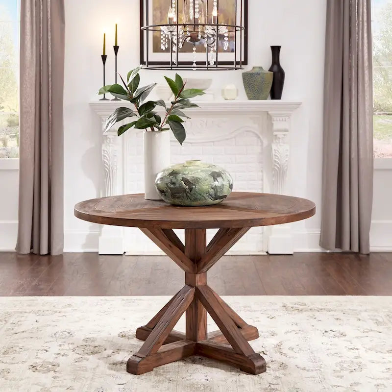 Table à manger ronde Benchwright marron par iNSPIRE Q Artisan
