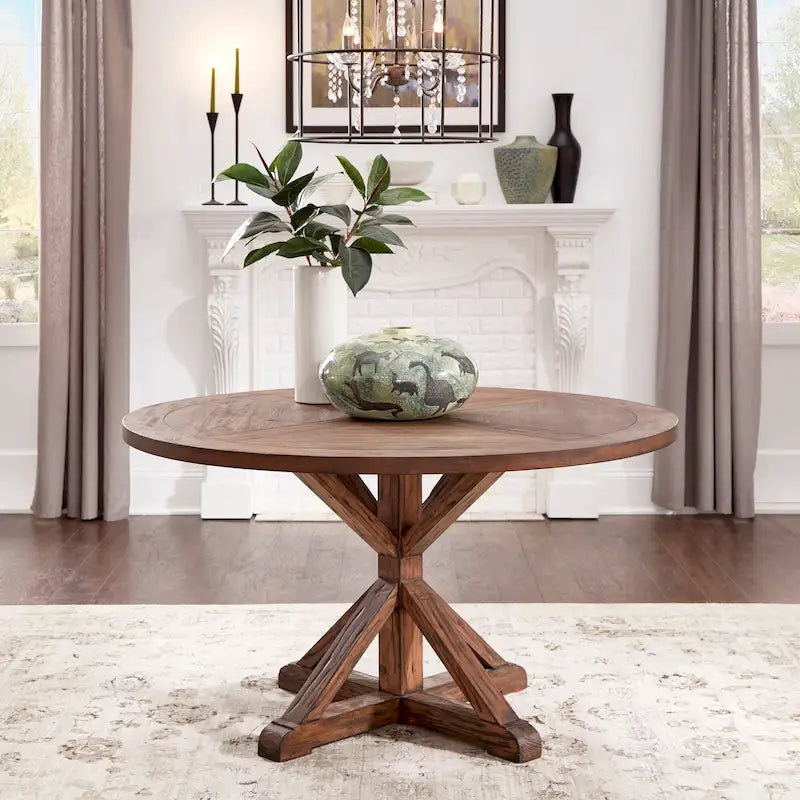 Table à manger ronde Benchwright marron par iNSPIRE Q Artisan