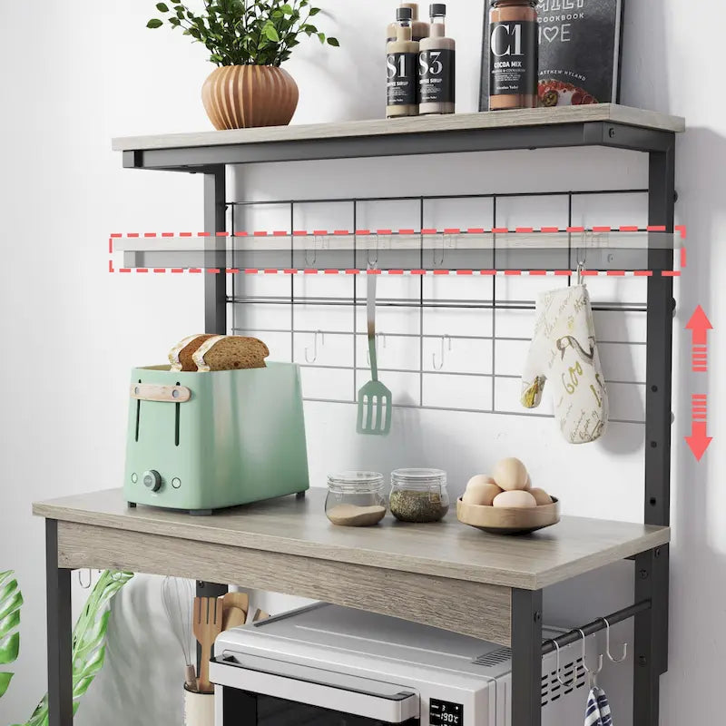 Supporto per microonde da 80 cm con armadietto e ripiani regolabili in altezza per cucina