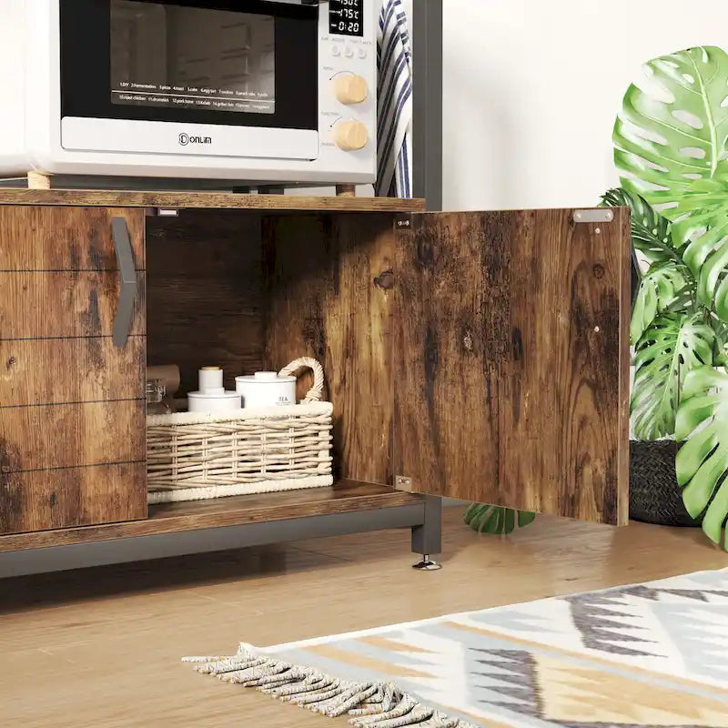 Supporto per microonde da 80 cm con armadietto e ripiani regolabili in altezza per cucina