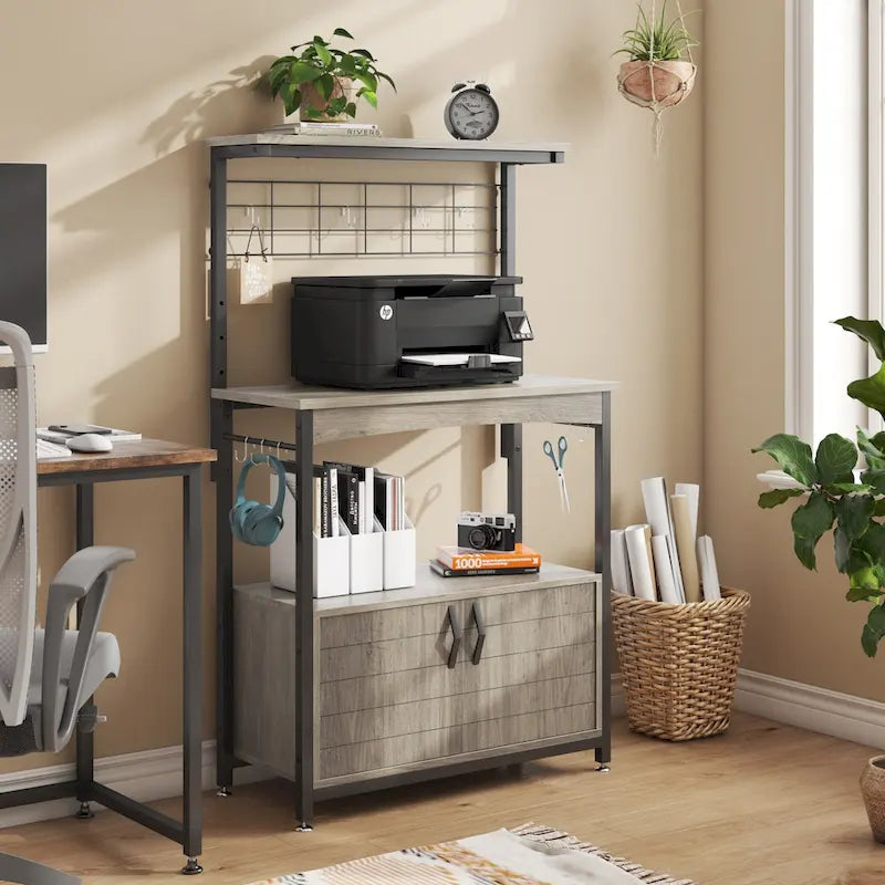 Supporto per microonde da 80 cm con armadietto e ripiani regolabili in altezza per cucina