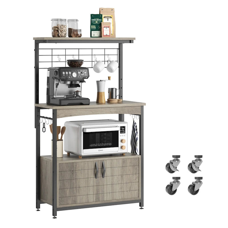 Supporto per microonde da 80 cm con armadietto e ripiani regolabili in altezza per cucina