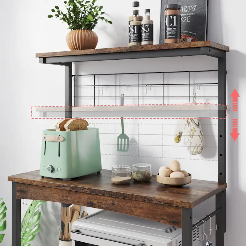 Supporto per microonde da 80 cm con armadietto e ripiani regolabili in altezza per cucina