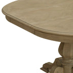 Table à dîner ronde sur pied Magnolia Manor avec rallonges escamotables - 2 finitions
