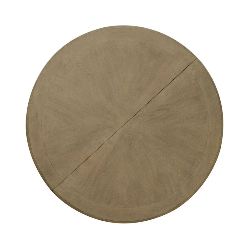 Table à dîner ronde sur pied Magnolia Manor avec rallonges escamotables - 2 finitions