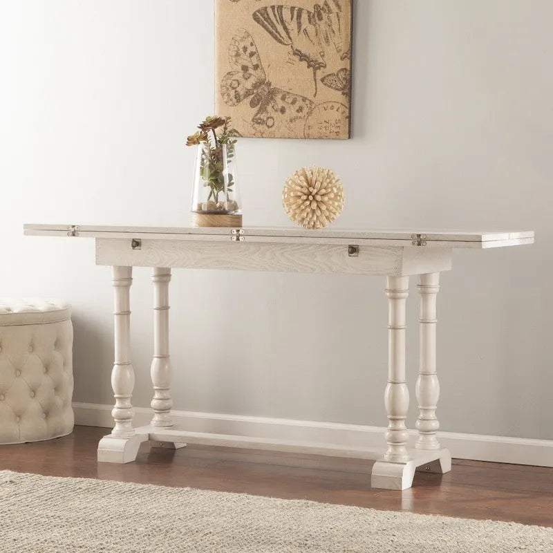 SEI Furniture Tavolo da pranzo a consolle con cavalletto a ribalta stile rustico Eddlewood