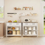 Mobile credenza da cucina con 2 cassetti, mobile bar per caffè, mobile da ingresso in legno con armadio a doppia anta
