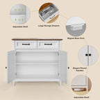 Mobile credenza da cucina con 2 cassetti, mobile bar per caffè, mobile da ingresso in legno con armadio a doppia anta