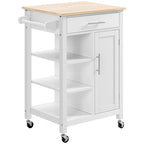 HOMCOM Carrello da Cucina Compatto con Ruote, Carrello Multiuso con Ripiano e Cassetto per Sala da Pranzo