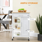 HOMCOM Carrello da Cucina Compatto con Ruote, Carrello Multiuso con Ripiano e Cassetto per Sala da Pranzo