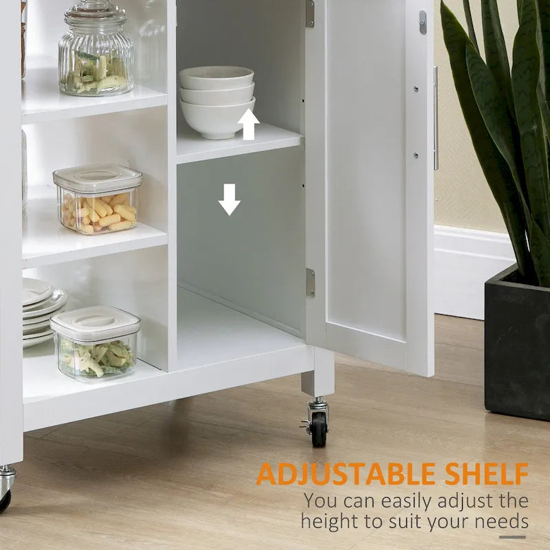 HOMCOM Carrello da Cucina Compatto con Ruote, Carrello Multiuso con Ripiano e Cassetto per Sala da Pranzo