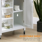 HOMCOM Carrello da Cucina Compatto con Ruote, Carrello Multiuso con Ripiano e Cassetto per Sala da Pranzo