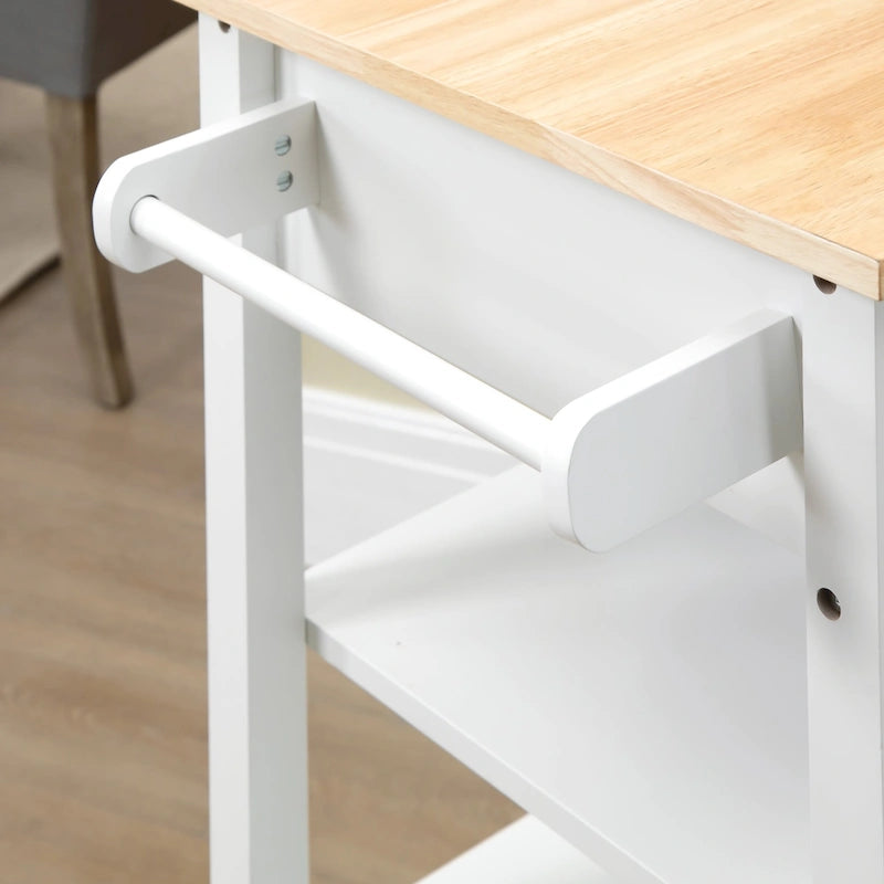 HOMCOM Carrello da Cucina Compatto con Ruote, Carrello Multiuso con Ripiano e Cassetto per Sala da Pranzo