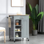 HOMCOM Carrello da Cucina Compatto con Ruote, Carrello Multiuso con Ripiano e Cassetto per Sala da Pranzo