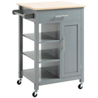 HOMCOM Carrello da Cucina Compatto con Ruote, Carrello Multiuso con Ripiano e Cassetto per Sala da Pranzo