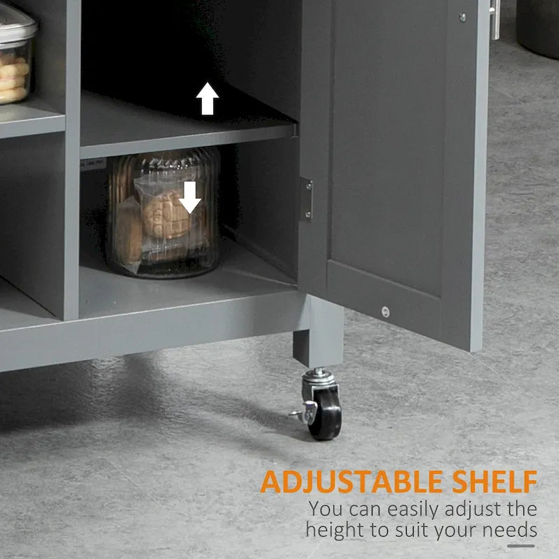 HOMCOM Carrello da Cucina Compatto con Ruote, Carrello Multiuso con Ripiano e Cassetto per Sala da Pranzo