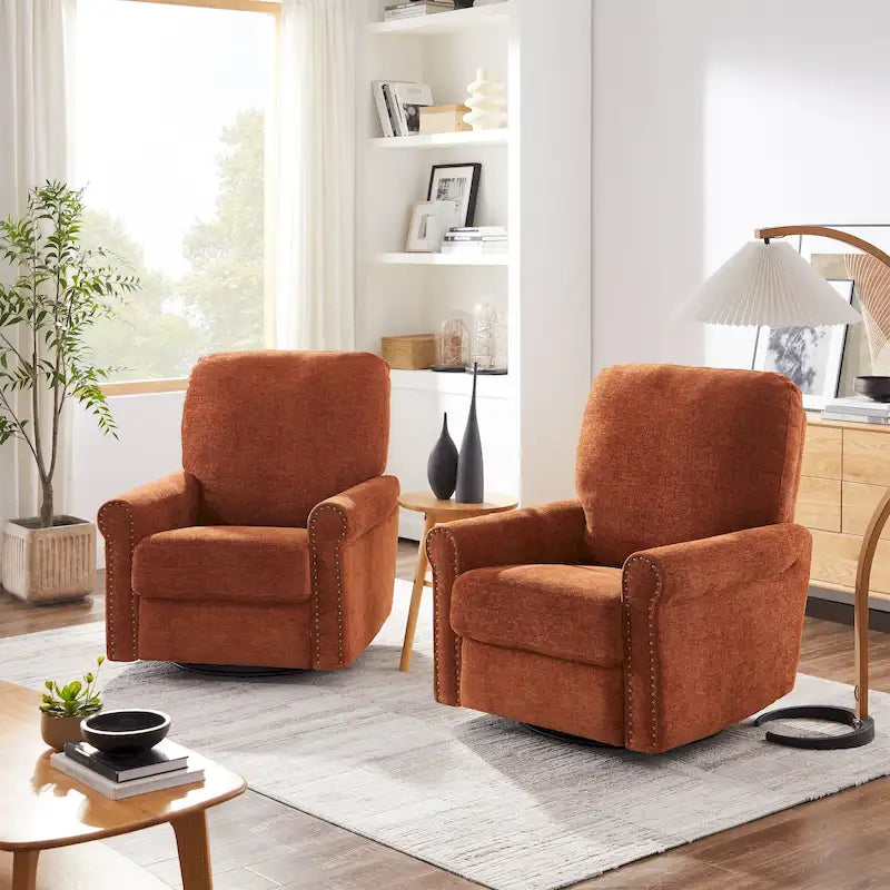 Heido Poltrona Relax Reclinabile Manuale con Funzione Girevole a 360 Gradi, Set da 2