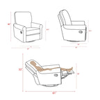 Heido Poltrona Relax Reclinabile Manuale con Funzione Girevole a 360 Gradi, Set da 2