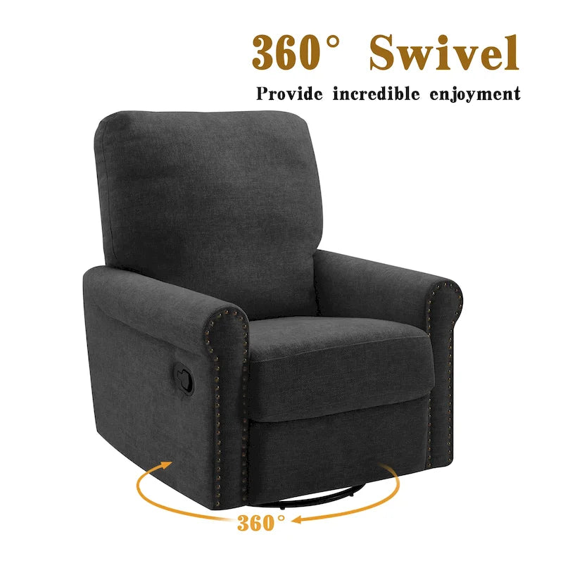 Heido Poltrona Relax Reclinabile Manuale con Funzione Girevole a 360 Gradi, Set da 2
