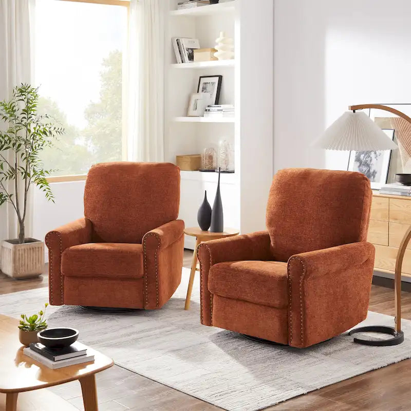 Heido Poltrona Relax Reclinabile Manuale con Funzione Girevole a 360 Gradi, Set da 2