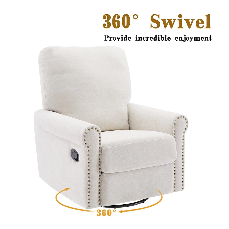 Heido Poltrona Relax Reclinabile Manuale con Funzione Girevole a 360 Gradi, Set da 2