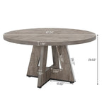 Table à manger ronde pour 4 personnes, table de cuisine de ferme de 119 cm, petite table à manger, table de cuisine en bois pour salle à manger, salon