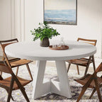 Table à manger ronde pour 4 personnes, table de cuisine de ferme de 119 cm, petite table à manger, table de cuisine en bois pour salle à manger, salon