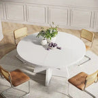 Table à manger ronde pour 4 personnes, table de cuisine de ferme de 119 cm, petite table à manger, table de cuisine en bois pour salle à manger, salon