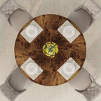 Table à manger ronde pour 4 personnes, table de cuisine de ferme de 119 cm, petite table à manger, table de cuisine en bois pour salle à manger, salon
