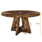 Table à manger ronde pour 4 personnes, table de cuisine de ferme de 119 cm, petite table à manger, table de cuisine en bois pour salle à manger, salon