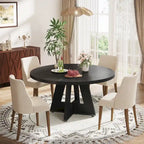 Table à manger ronde pour 4 personnes, table de cuisine de ferme de 119 cm, petite table à manger, table de cuisine en bois pour salle à manger, salon