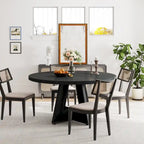Table à manger ronde pour 4 personnes, table de cuisine de ferme de 119 cm, petite table à manger, table de cuisine en bois pour salle à manger, salon