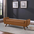 Panca Contenitore Moderna HomePop con Gambe in Legno