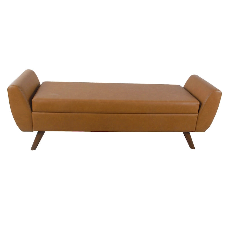 Panca Contenitore Moderna HomePop con Gambe in Legno