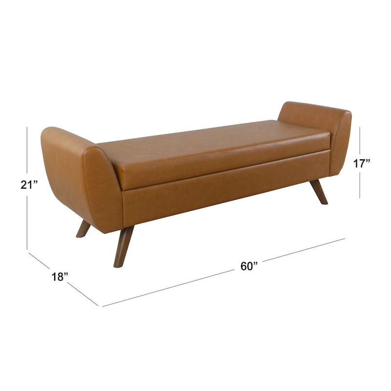 Panca Contenitore Moderna HomePop con Gambe in Legno